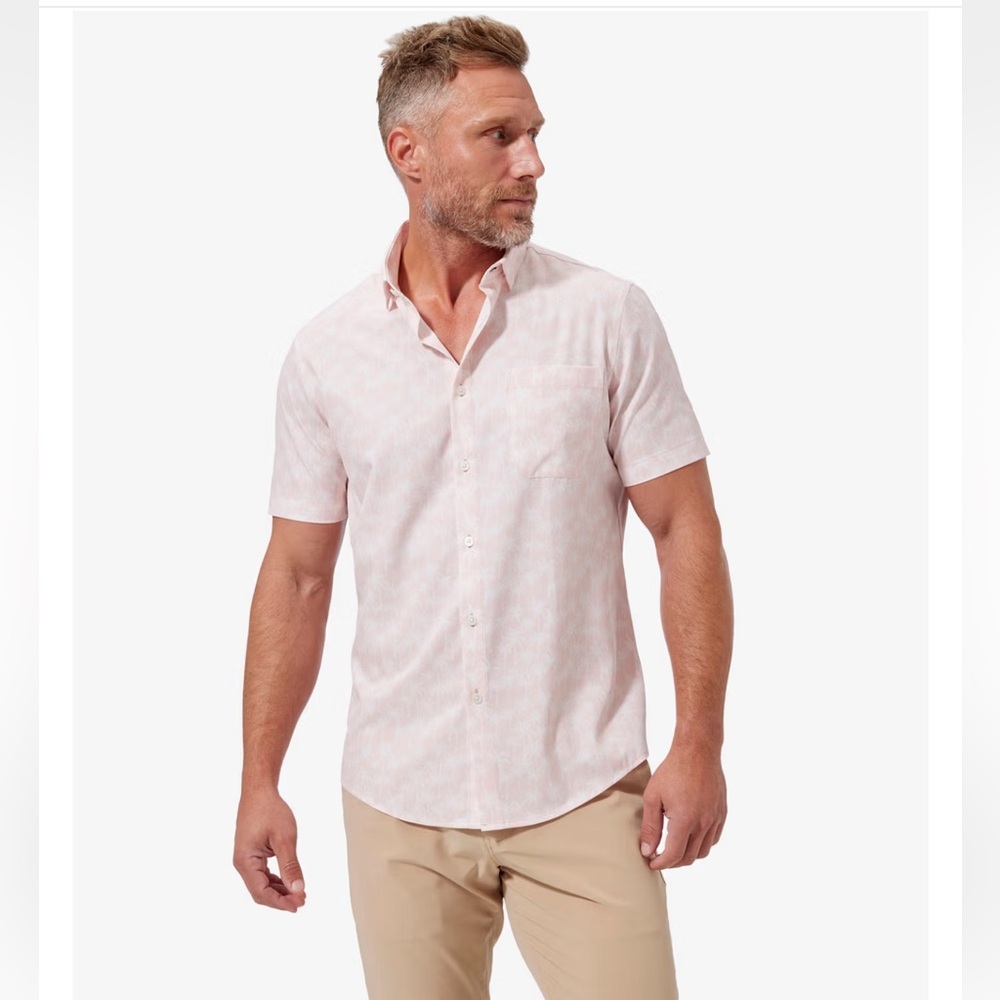 Mizzen+Main Men's Leeward Pink Palm Print